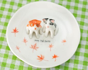 Benutzerdefinierte Haustier Ring Schale Haustier Figur Keramik Schmuck Halter für Tierliebhaber handgemachte Hund Schmuckstück Schale personalisierte Haustier-Liebhaber Geschenk Y2K