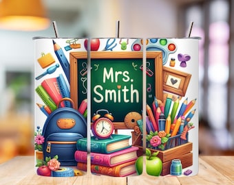 Teacher Tumbler Wrap PNG, Custom Teacher Wrap, 20 oz Skinny Sublimation Design, Appreciation Tumbler PNG, Digital Download
