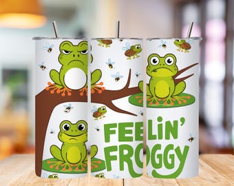 Frog 20oz Tumbler Wrap, Funny Froggy 20 oz PNG, Sarcastic Tumbler Sublimation, Cute Frog Clipart, Frog PNG Design for Sublimation