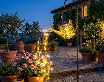 Solar Watering Can Lantern, Hanging Solar Garden Light, Waterproof Outdoor Decor, Patio Yard Decoration, Gift for Mom Women Housewarming