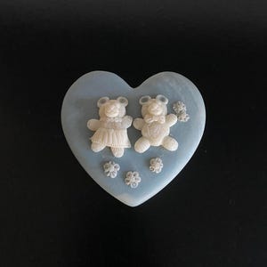 Blue Trinket Dish | Heart Shaped Trinket Box | Bear Box
