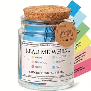 Colour Coded Bible Verse Jar: Christian Scripture for Emotions