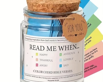 Colour Coded Bible Verse Jar: Christian Scripture for Emotions