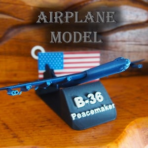 3D Printed B-36 Bomber Model: Peacemaker Scaled Airplane with Optional Stand