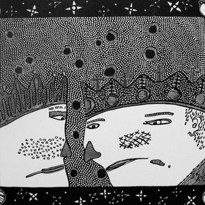 Linocut Print The Kings Contemplate the Cosmos image 1