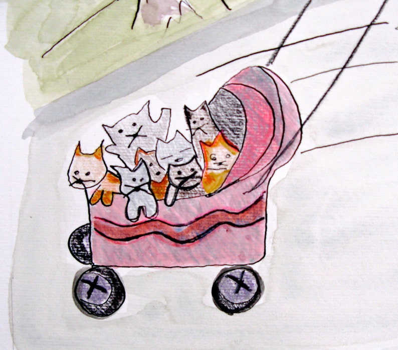 Cat Daddy original watercolor image 4