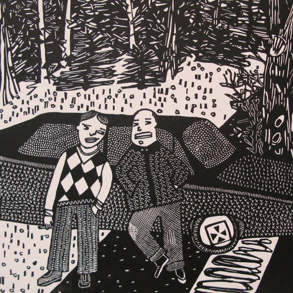 Printmaking relief linocut the Bad Boys of literature