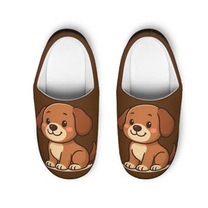 Cozy Dog Slippers, Indoor Plush Footwear for Dog Lovers, Gift for Pet Owners, Relaxing Home Essentials, Cute Animal House Shoes
