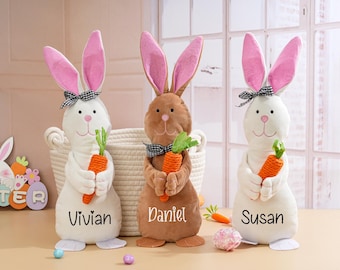 Conejito de Pascua de peluche personalizado, regalo para bebé con monograma