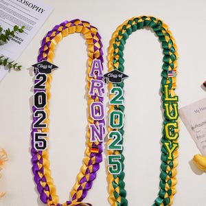 Personalisierte Namensabschluss Lei, benutzerdefinierte Abschluss Lei 2025, Klasse von 2025 Abschluss Lei, Band Lei, Geld Lei, graduierte Andenken Geschenk Lei