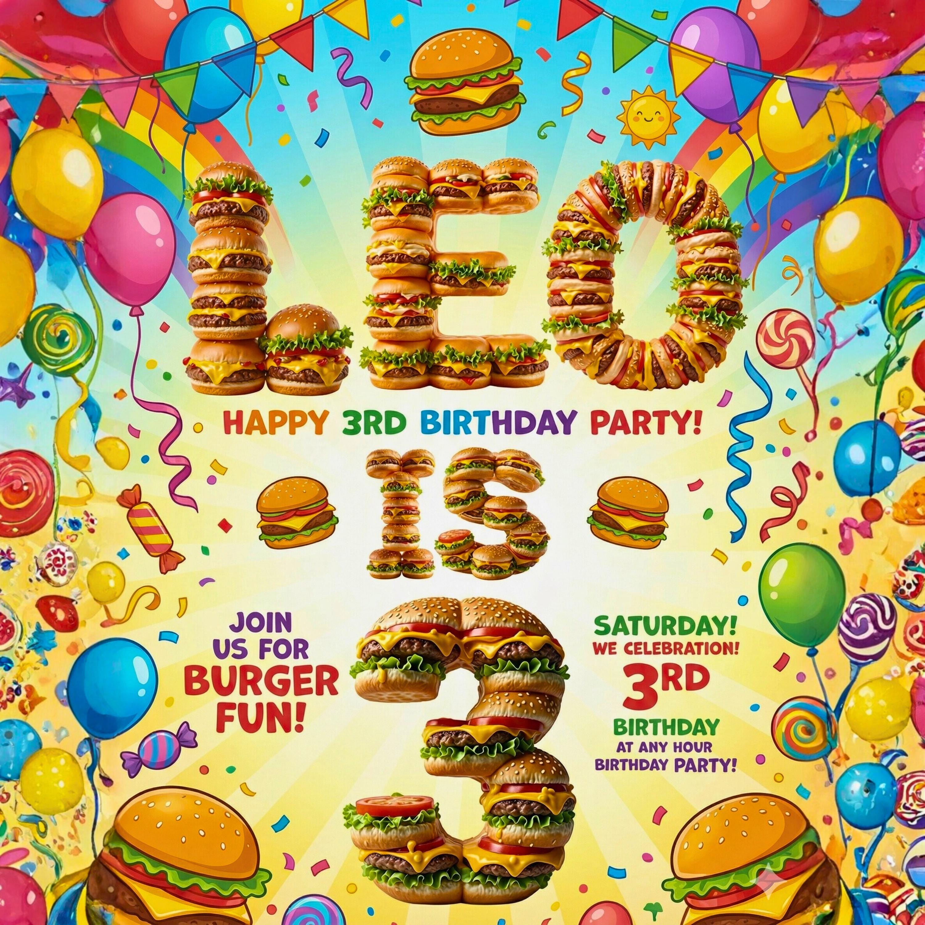 3D Realistic Burger Alphabet PNG Bundle | Fast Food Restaurant Menu ...
