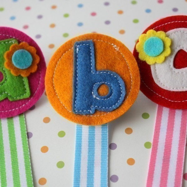 Personalized Felt Pacifier Clip-You Choose Letter and Colors
