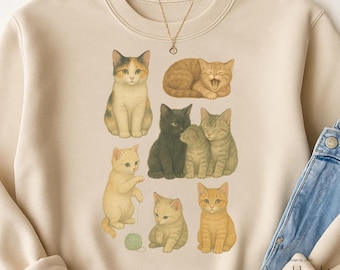 Vintage 90s Cat Lover PNG