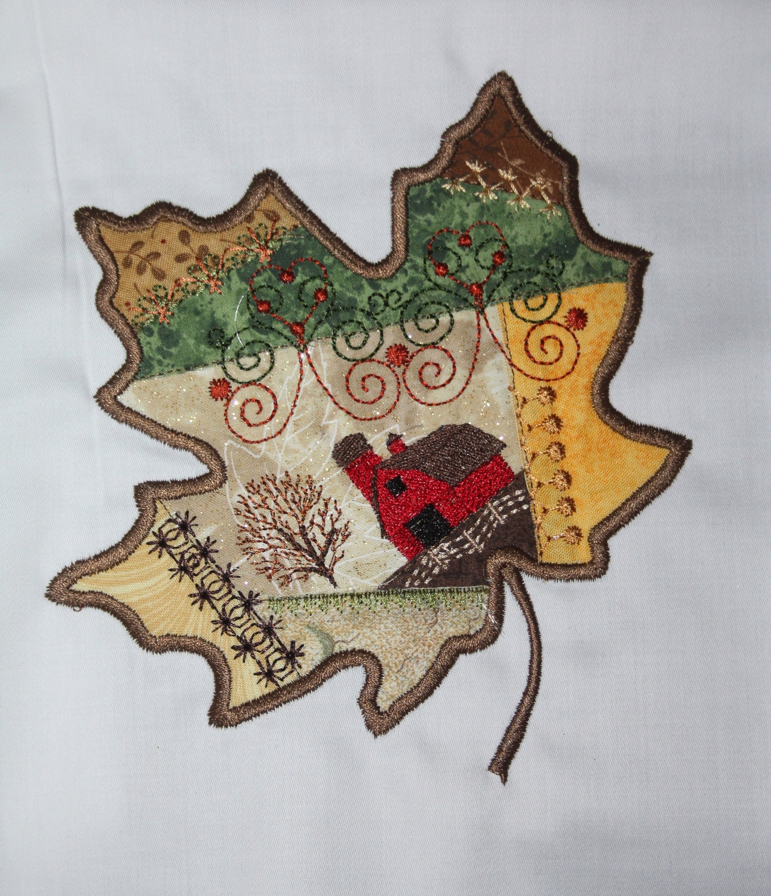 Fall Maple Leaf Applique Machine Embroidered Quilt Blocks Set Etsy