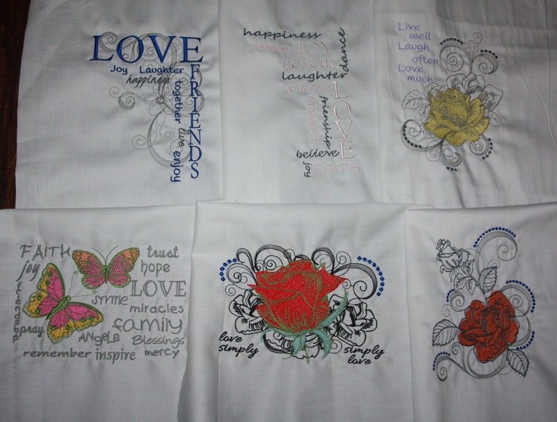 Love Sayings Machine Embroidered Quilt Blocks Set A Etsy