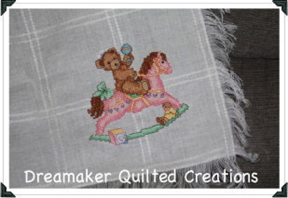 Girls Rocking Horse Smocked Footsie Quilted main image 1