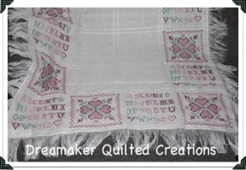 Counted Cross Stitch ABC Hearts Baby Blanket Etsy