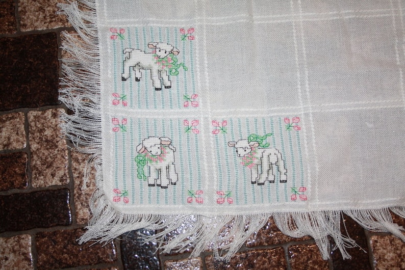 Little Lambs Counted Crossstitch Baby Blanket Etsy