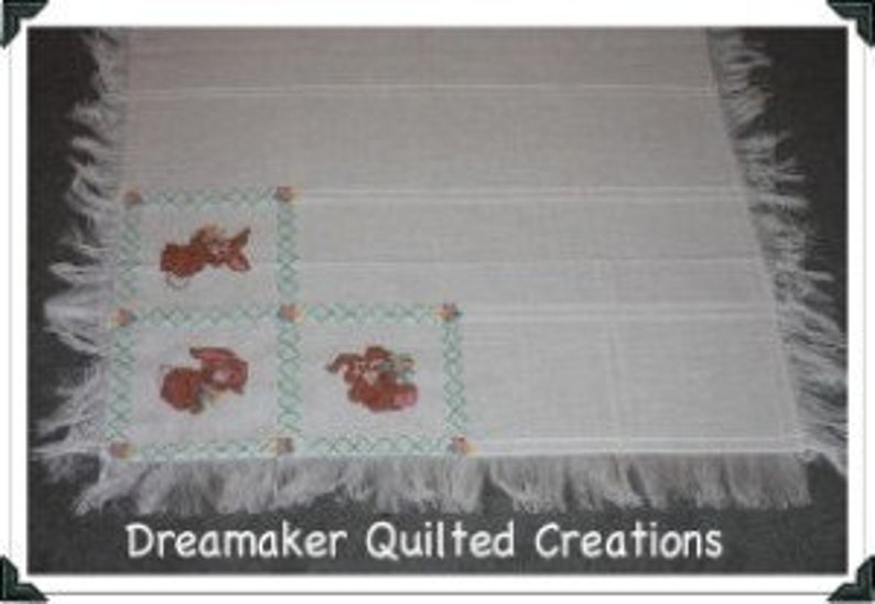 Handmade Baby Bunnies Counted Crossstitch Baby Blanket Etsy