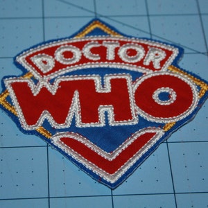 Red Who Iron on Patch