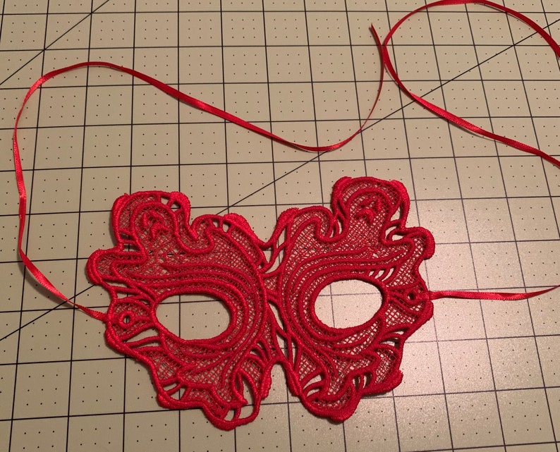 Red Lace Mask Etsy