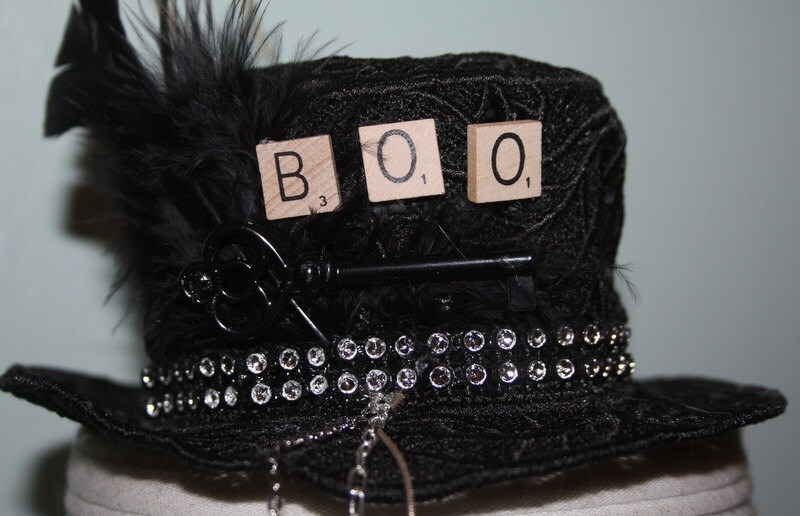 Jach BOO Black Lace Top Hat Etsy