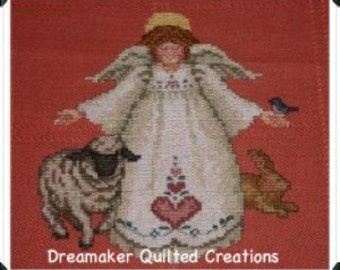 Guardian Angel Counted Cross-stitch Baby Blanket