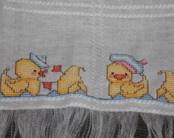 Rubber Duckie Counted Cross Stitch Baby Blanket