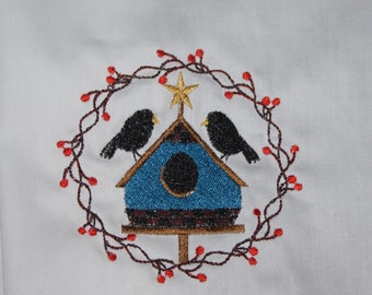 Counntry Crows Machine Embroidered Quilt Blocks Set