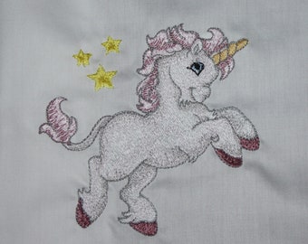 Fanciful Unicorns Machinge Embroidered Quilt Blocks