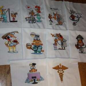 Goofy Medicine Machine Embroidered Quilt Blocks Set