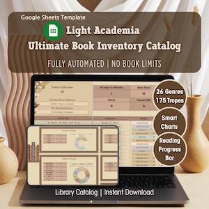 Buchbestand Katalog: Google Sheets Lese Organizer (Digitaler Download)