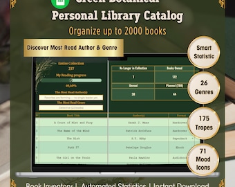 Traqueur de livres botaniques et catalogue de bibliothèque écologiques (Google Sheets) | Tableur de lecture