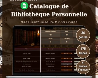Google Sheets Journal de Lecture / Dark Academia Library Tracker (francés)
