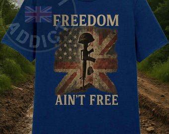 Freedom Ain't Free Union Jack USA 12 - tactical military shirt | army veteran gift | airsoft gear tee | operator humour design