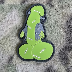 Frankenwiener Zombie PVC Tactical Military Morale Patch with Hook & Loop Velcro Backed Airsoft Army Funny Chubby