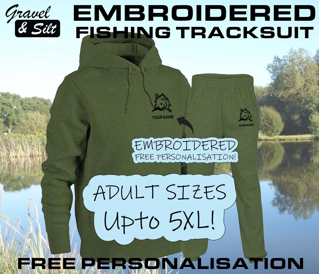 Adults Carp Fishing Embroidered Tracksuit With Free
