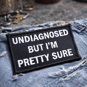 Patch non diagnostiqué, mais j'en suis presque sûr | Patch moral amusant 2 x 3 | Patch tactique auto-agrippant | Cadeau humour noir | Écusson de style militaire