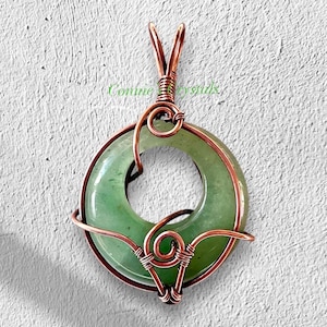 Green Aventurine Pi Donut Stone Pendant