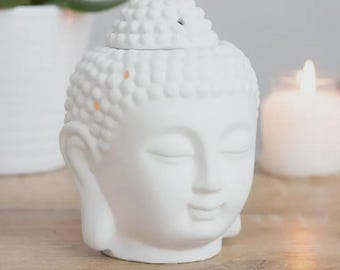 White Buddha Head Wax Burner and Oil Burner