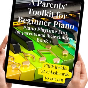 Piano para principiantes, kit de herramientas para padres, 30 páginas - incluye tarjetas didácticas y cuadros de progreso - Aprenda junto con su hijo - Piano para educación en el hogar