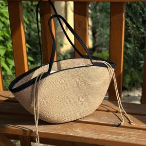 Jute Beach Bag - Handmade Large Summer Tote