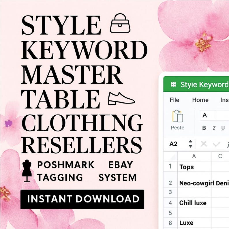 Style Keyword Style Keyword Spreadsheet for Clothing Resellers — Poshmark & Ebay ...