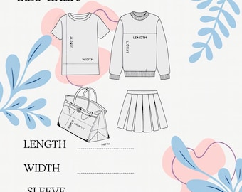 Simple Clothing Reseller Tool Size Guide Clothing Measurement Tech Pack Poshmark eBay Etsy Helper
