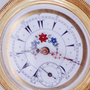 Antique Pocket Watch 18k Gold Filled Silver for Ottoman Market Enamel Dial c1880