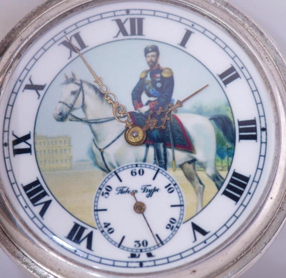 Antique Imperial Pavel Buhre Silver Pocket Watch Awarded by Tsar