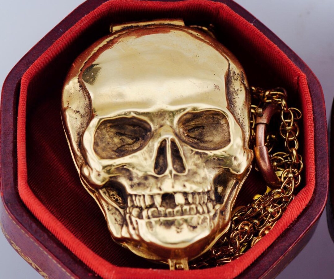 RARE 19th Century Memento Mori Verge Fusee Skull Pocket Watch – Working ...