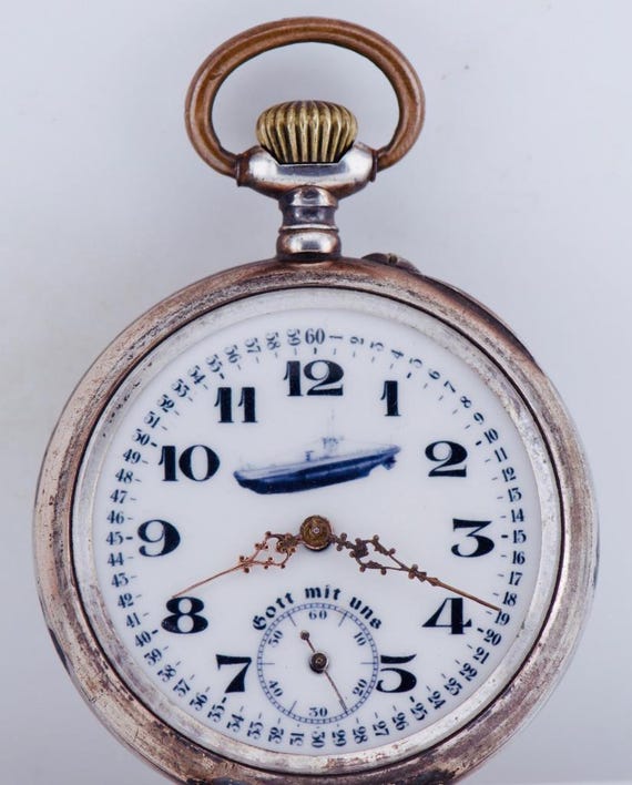 Museum-Grade WWI German Imperial Navy U-Boat Officer's Award Pocket Watch
