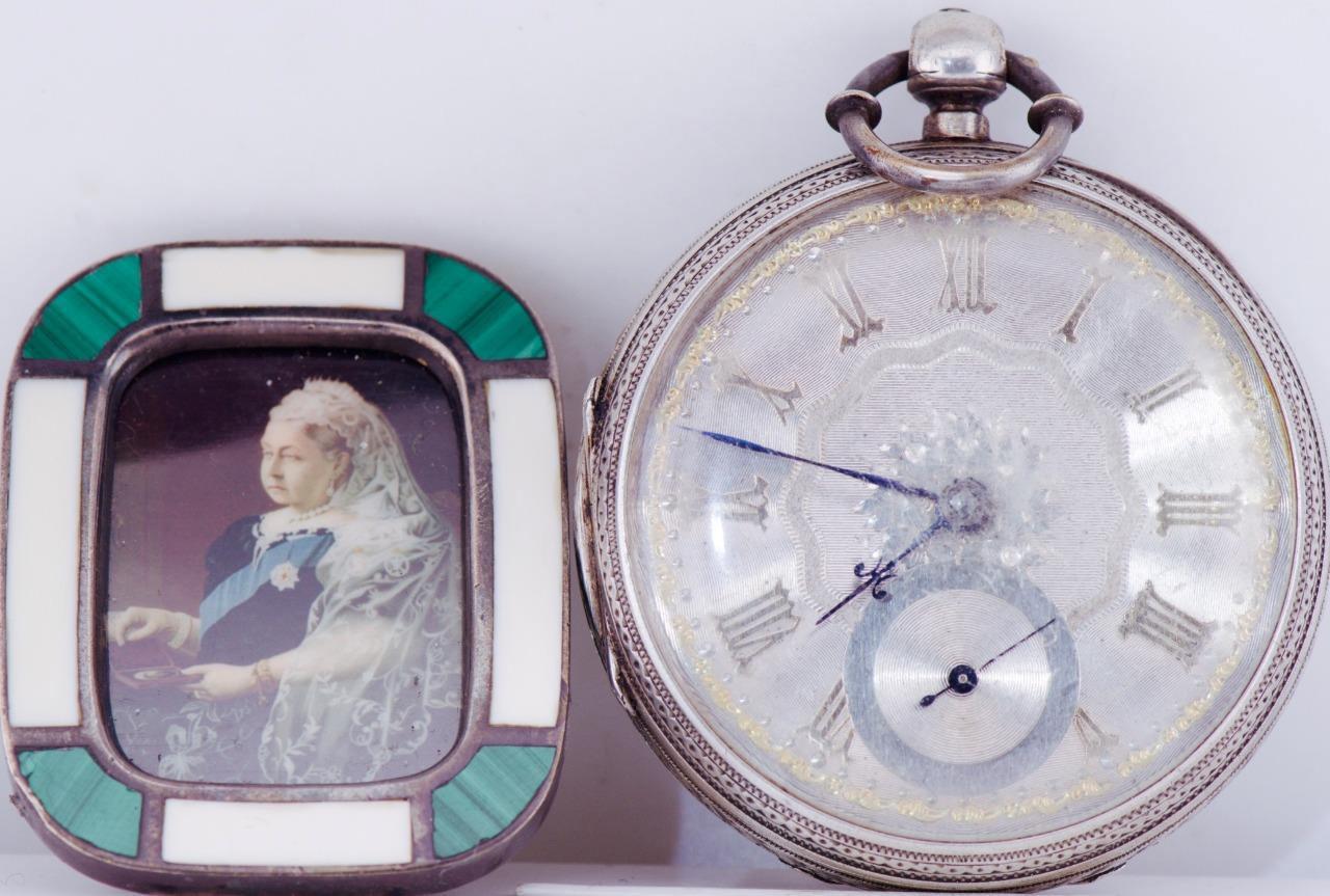 Mary Queen Memento Mori Pocket Watch Antique Silver Gold Enamel