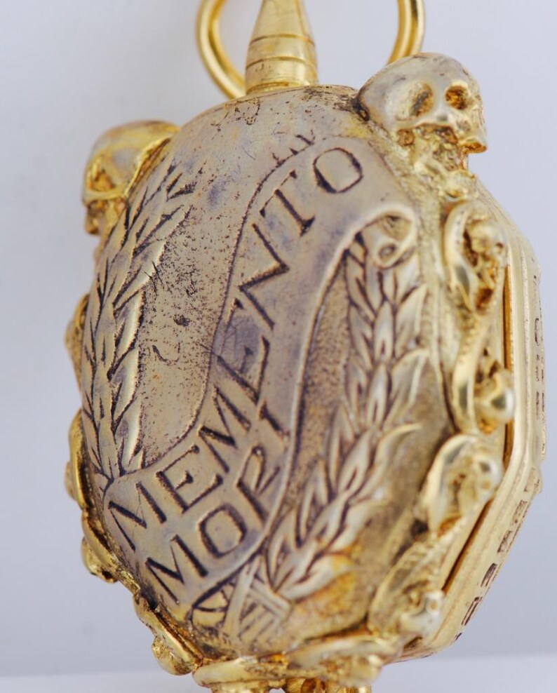 Antique 18th C French Memento Mori Skull Pocket Watch – Cylinder Fusee ...